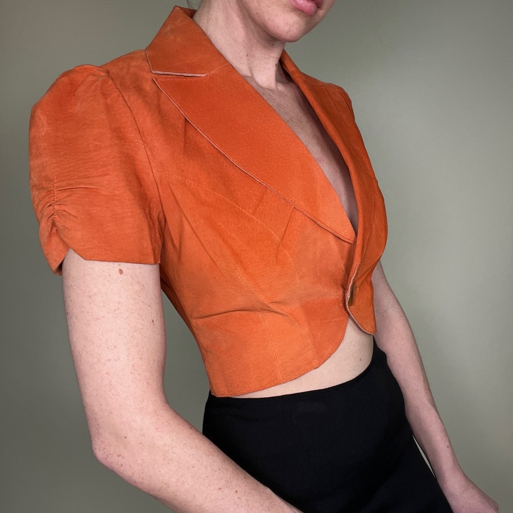 Marciano Orange Suede Bolero Jacket - Picture 3 of 7